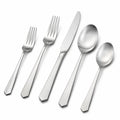 Besteckset 5-teilig aus Edelstahl in Silber mit matter Oberfläche