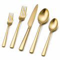 Besteckset 5-teilig Goldfarben aus Edelstahl mit matter Oberfläche