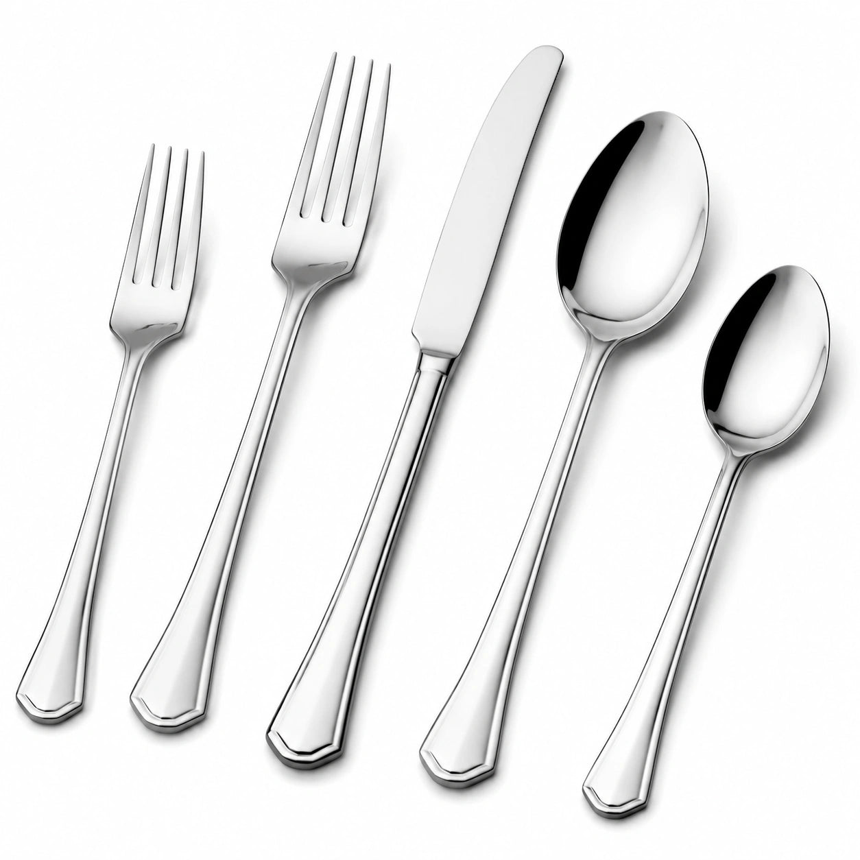 Besteckset 5-teilig 23 cm Edelstahl Silber poliert klassisch