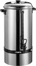 Saro Kaffeemaschine mit Rundfilter, 15 L/100 Tassen, 1,5 kW, Edelstahl, Brüh- & Warmhaltefunktion, Sicherheitszapfhahn, Peilglas, Modell SAROMICA 6015