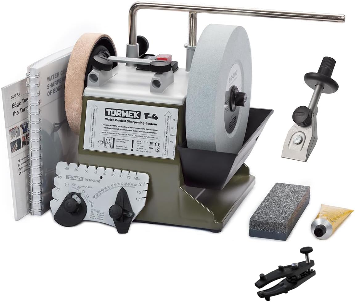 Tormek, Aktualisierung 2024 mit AX-40, Schleifmaschine T-4 Bushcraft