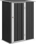 Outsunny Metall Gerätehaus 1,07 m² mit Pultdach 142 x 86 x 189cm Dunkelgrau