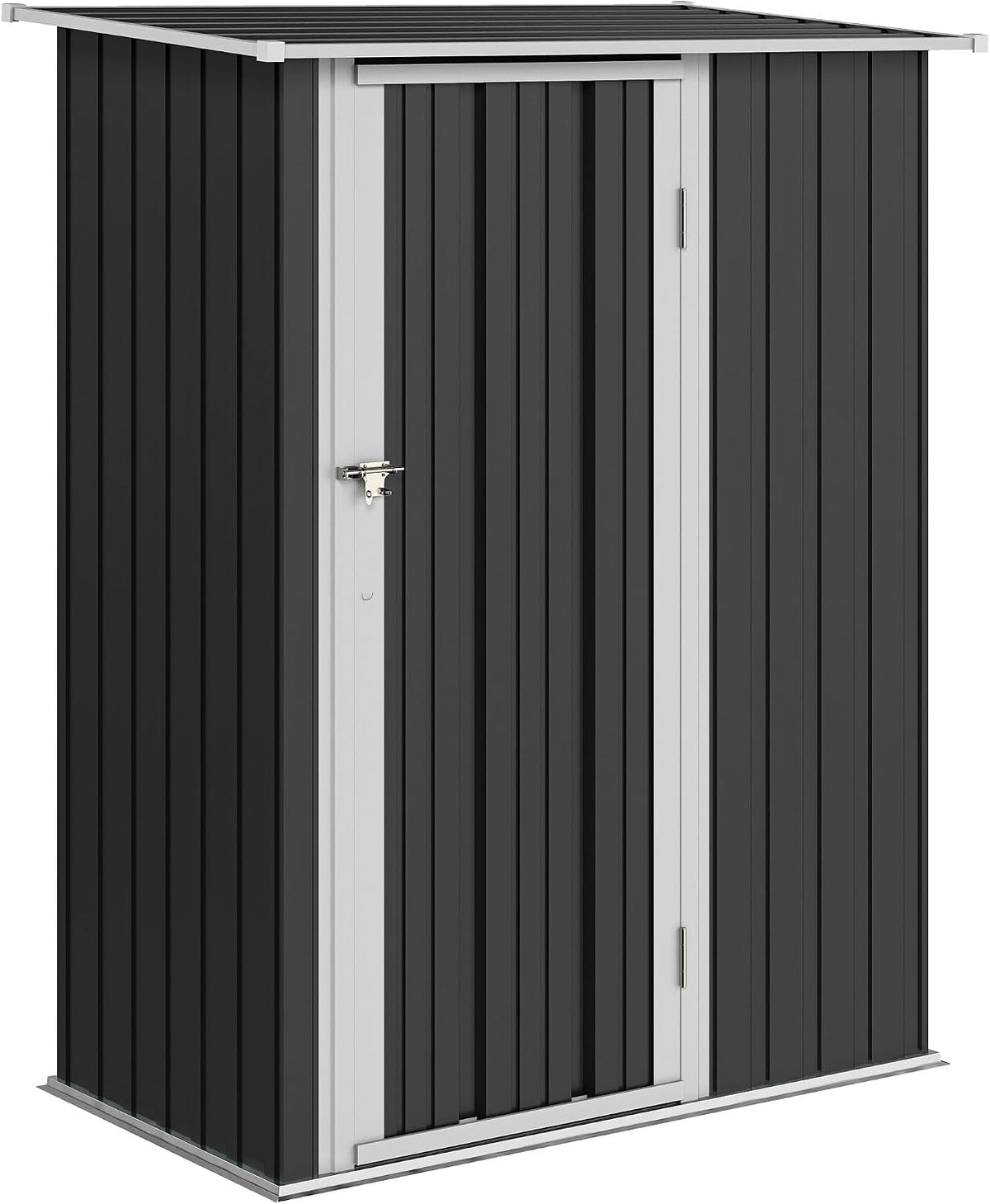 Outsunny Metall Gerätehaus 1,07 m² mit Pultdach 142 x 86 x 189cm Dunkelgrau