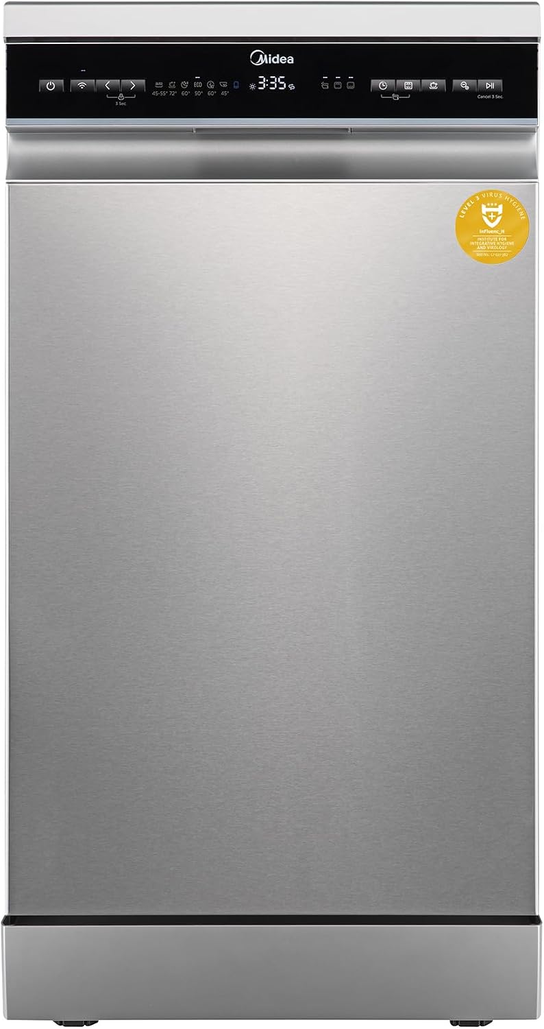 Midea Spülmaschine 45cm Freistehend & Unterbaufähig 10 Maßgedecke Silber