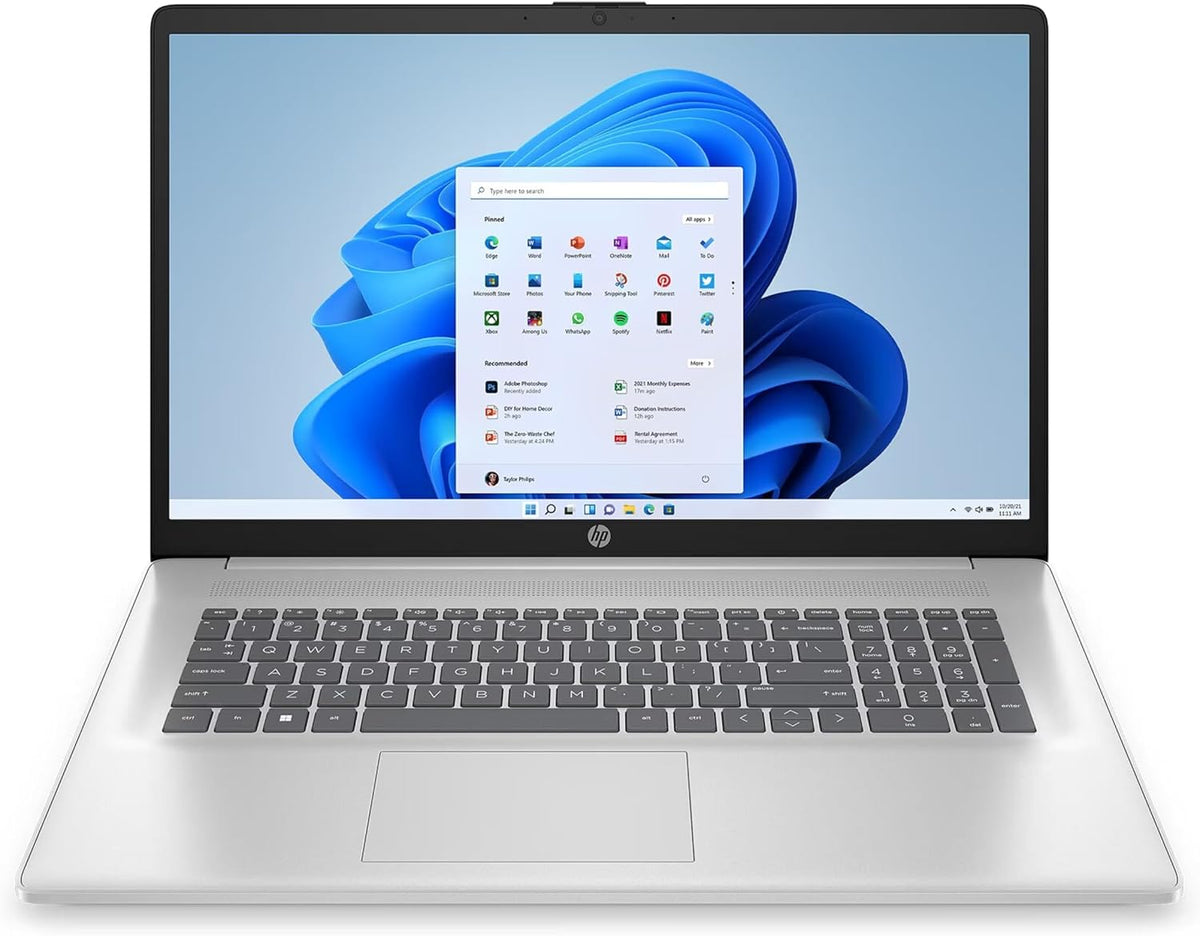 HP Laptop 17,3 Zoll IPS Full-HD, Intel Core i5 1334U, 10 x 4.60 GHz, 16 GB RAM, 512 GB SSD, Norton 360, Silber, Windows 11