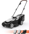 U20 Litheli Akku Rasenmäher, 43cm Schnittbreite, 2 x 20V, 40L Fangkorb, 25-75 mm Schnitthöhe, inkl. 2 x 4,0 Ah Akkus, Brushless, bis 500 m²