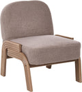 Beliani Sessel Bouclé Stoff Taupe mit Holzgestell modernes Design Orten