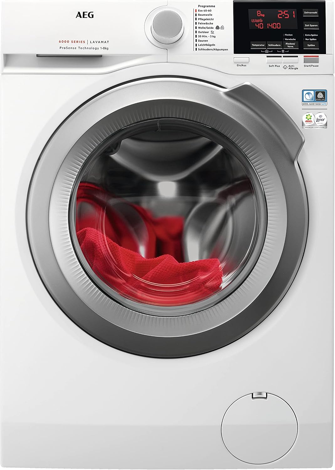 AEG L6FBA648 Waschmaschine / 8,0 kg/Leise/Nachlegefunktion/Kindersicherung/Wasserstopp / 1400 U/min