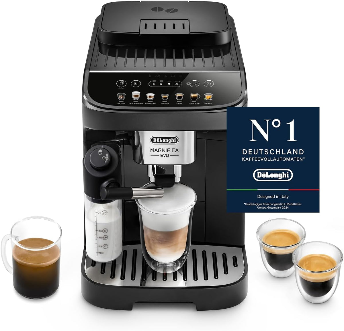 De'Longhi Magnifica Evo, Kaffeevollautomat 7 Getränke Schwarz