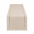 Tischläufer 180 x 35 cm Beige in Leinenoptik mit Hohlsaum