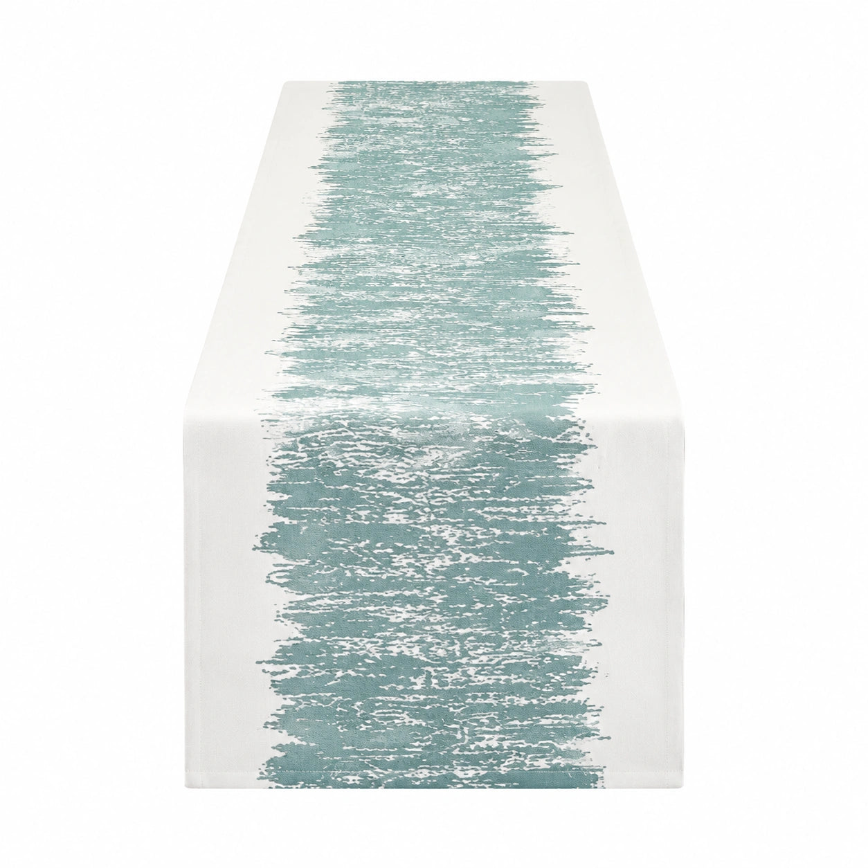 Tischläufer 180 x 40 cm Weiß Salbeigrün Textil Gewebt Modern