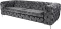 Riess Ambiente Sofa MODERN BAROCK, 235cm, dunkelgrau, Samt Chesterfield