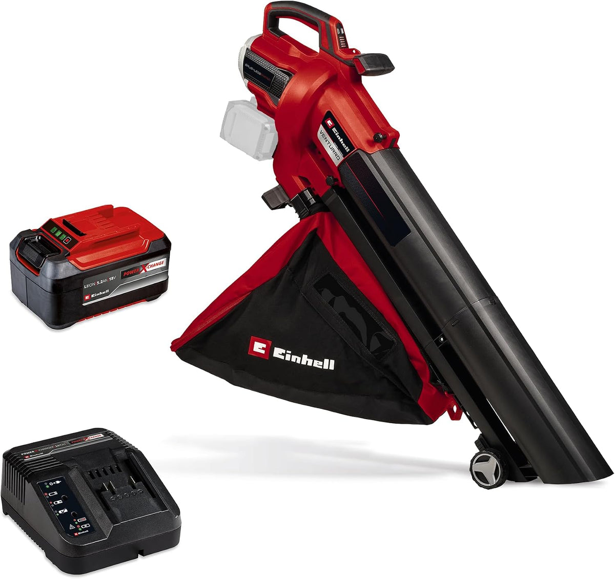 Einhell Professional Akku-Laubsauger VENTURRO 36/240 Power X-Change (36 V, Fangsack 45 L, inkl. 5,2 Ah Akku & Ladegerät), Li-Ion