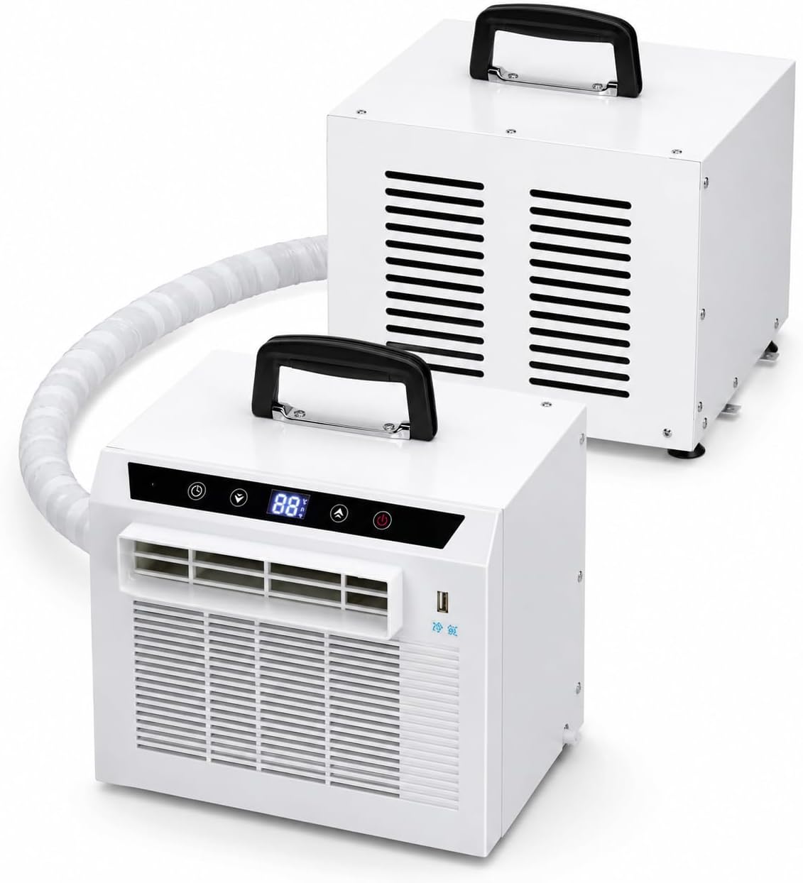 Split-Klimaanlage 3000 BTU Tragbarer Raumkühler mit Touch-Panel-Fernbedienung, 24-Stunden-Timer, Design für Zuhause, oberer Griff, Büro, Camping