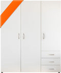 HARRY Kleiderschrank Weiß, Vielseitiger Drehtürenschrank 3-türig für Ihr Schlafzimmer, 150 x 176 x 51 cm (B/H/T)