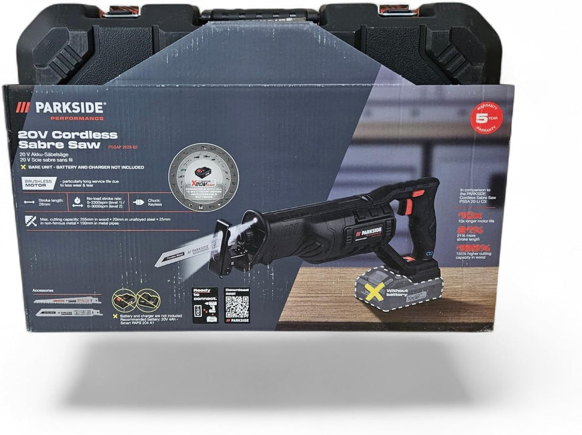 PARKSIDE PERFORMANCE 20V Akku-Säbelsäge 28 mm Hub PSSAP 2028 ohne Akku und Ladegerät