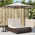 Festnight Doppel Sonnenliege 2 Personen mit Auflagen Garten Doppelliege Outdoor Liege Garten Rattan Gartenliege Wetterfest Gartenbett Sonnenbett