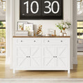 HOCSOK Sideboard, 140 cm Breit Küchenschrank, Verstellbaren Regalen, Weiß