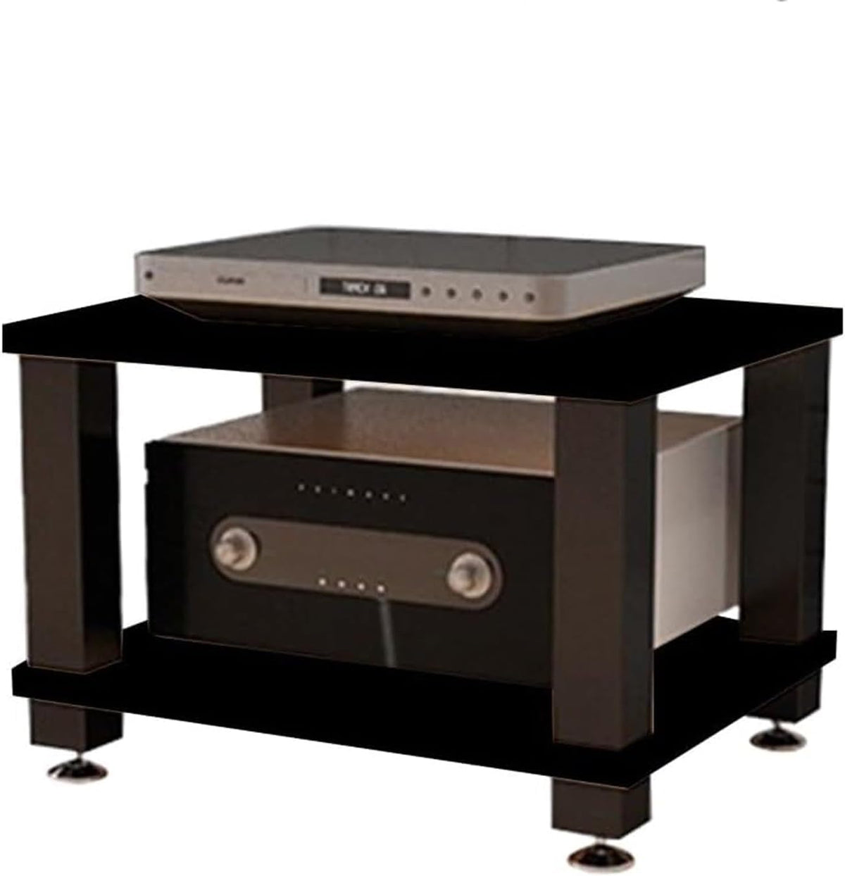 HiFi Rack Holz CD Ständer Schallplattenregal, Plattenspieler Regal mit 2/3/4 Ebenen, Phonomöbel & TV-Möbel