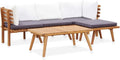 vidaXL Akazienholz Massiv Gartenmöbel 5-TLG. Gartenset Sitzgruppe Garten Garnitur Lounge Sofa Sitzgarnitur Gartensofa Ecksofa Mittelsofa
