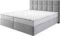 Boxspringbett Dream-Fine Mikrofaser Grau 180x200 cm mit Matratze und Topper