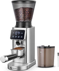AMZCHEF Kaffeemühle Elektrisch mit 48 Mahlgraden, Edelstahl-Kegelmahlwerk