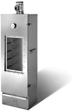 SMOKI Räucherofen Geprägter Edelstahl doppelwandig isoliert mit Sichtfenster, Räucherschrank 120x39x33cm für Fisch, Smoker für Holz, Kohle
