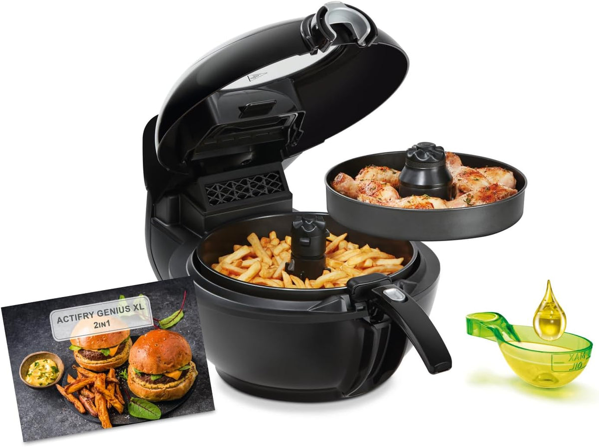 Tefal ActiFry Genius XL 2in1 Heißluftfritteuse mit Rührarm, gesunde Friteuse ohne Öl, YV9708, 1,7 kg für 8 Personen, Testsieger, 9 automatische Menüs