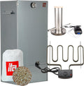 ITA Elektrischer Räucherofen 7001, 81 cm mit 3 Etagen, Smoker Set mit Heizung, Räucherschrank mit Thermometer, Rauchgenerator, Legierter Stahl