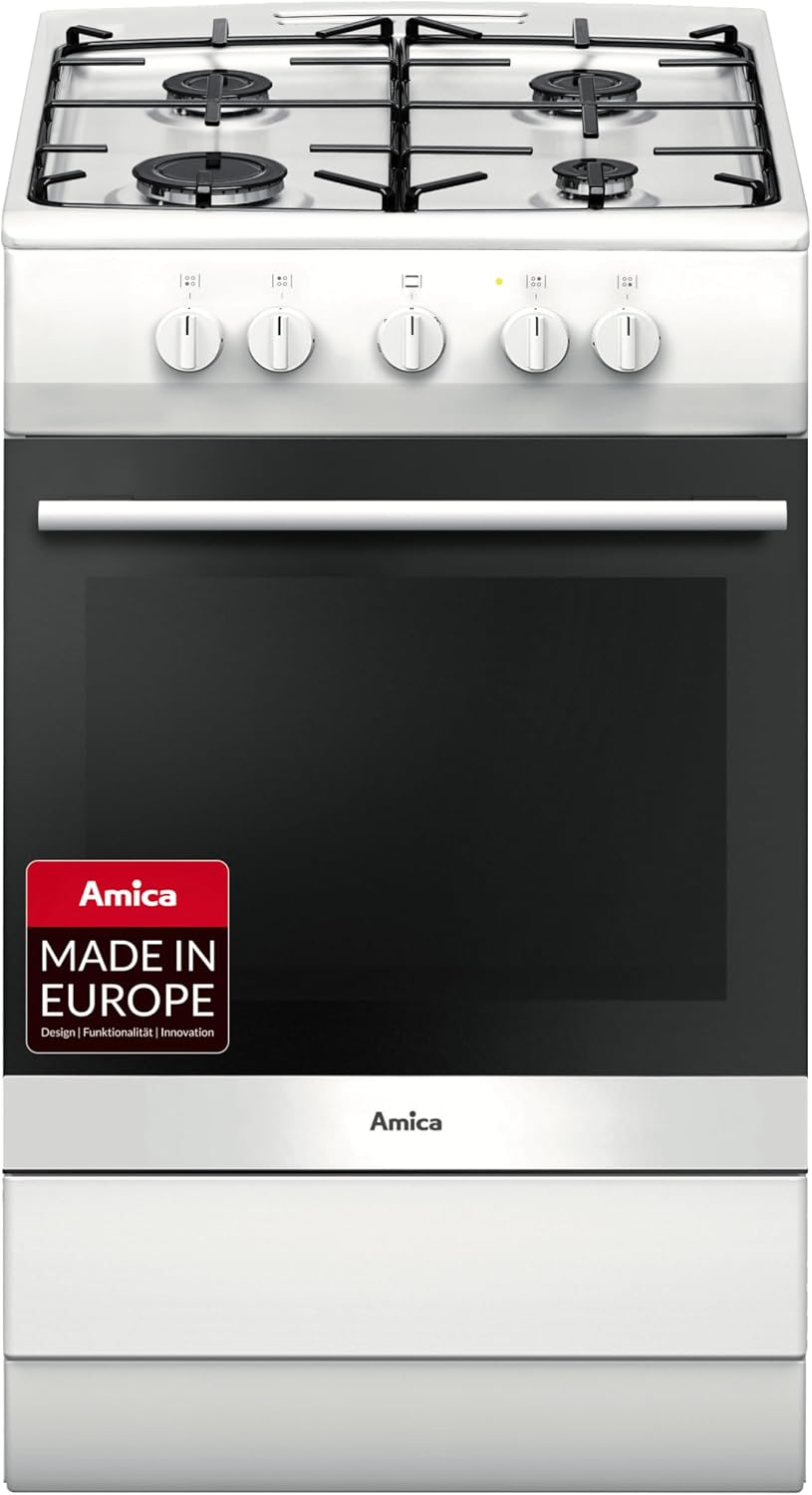 Amica Standherd 50 cm 70 L Gaskochfeld Weiß SHGG 11502 W
