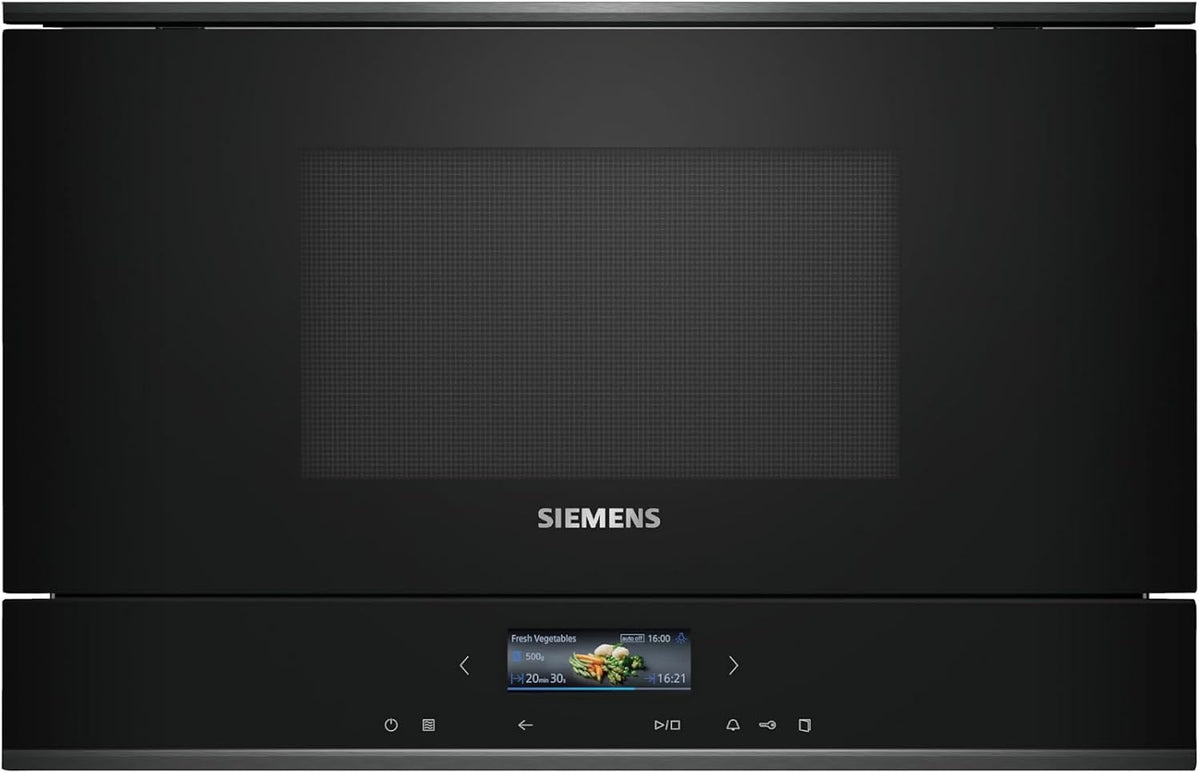 Siemens iQ700 Einbau-Mikrowelle Schwarz Edelstahl 594 x 382 cm BF722L1B1