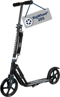 HUDORA BigWheel 205 Scooter, Sportlicher Kinder- & Erwachsenenroller für bis zu 100kg, Höhenjustierbarer & zusammenklappbarer Cityroller mit Ständer