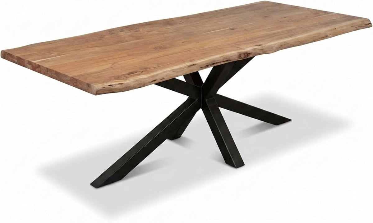 SAM Esstisch Cali 260x100 cm Akazie Natur Spider-Gestell schwarz