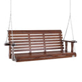 VEVOR Hollywoodschaukel Zedernholz, 1702x710x600mm, verbesserte Tragkraft von ca. 400 kg, Terrassenschaukel für Hof und Garten, braun