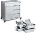 BURNHARD Grill Beistellwagen mit Edelstahl-Arbeitsfläche inkl. Regalboden