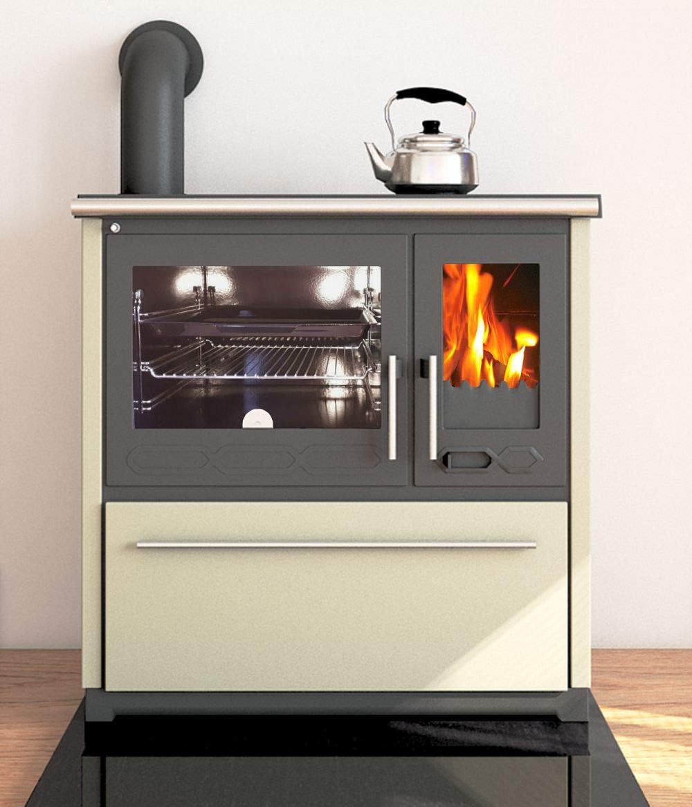 Küchenofen Holzherd Plamen 850 creme, 8 kW Dauerbrandherd, links
