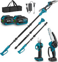 Yofidra 4-IN-1 Akku Kettensäge & Astschere mit Teleskop, blau