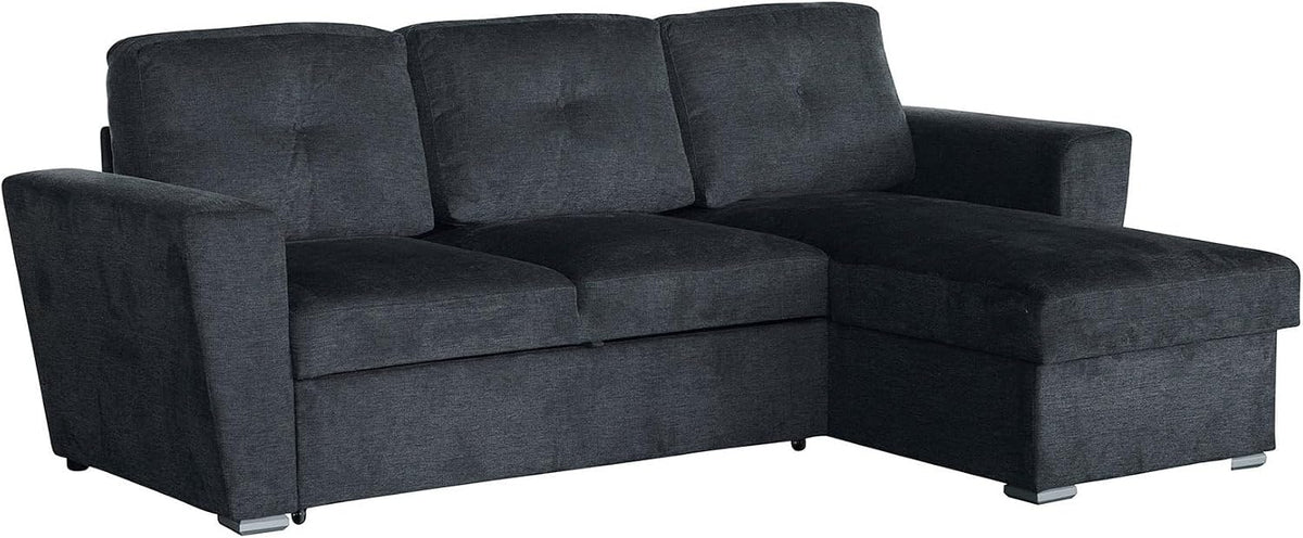 Ecksofa APARTMENT, grau, Strukturstoff, Bettfunktion inkl. Stauraum