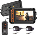 ydi Motorrad Dashcam Vorne und Hinten 1080P, 3 Zoll Voll wasserdichte Motorrad Dual Kamera Weitwinkel 155 Grad mit Wi-Fi, GPS, Fernbedienung, G-Sensor