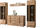 Wohnwand in Evoke Eiche Wohnkombination Set 4-teilig 290 cm, mit Soft-Close, Design-D