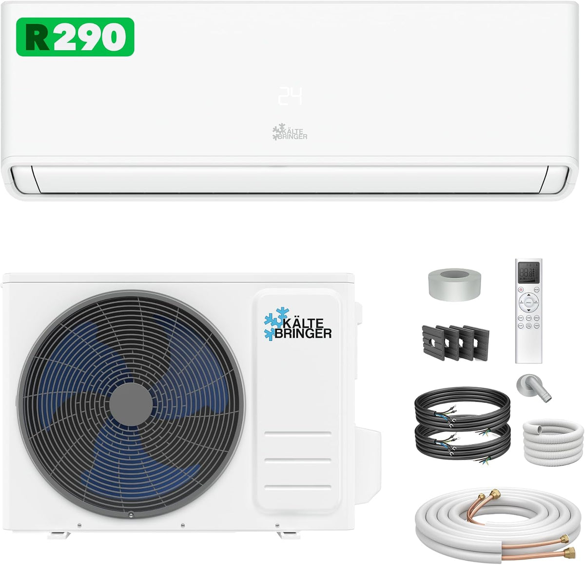 Kältebringer Split Klimaanlage 12000 BTU 3,7 kW R290 Kältemittel