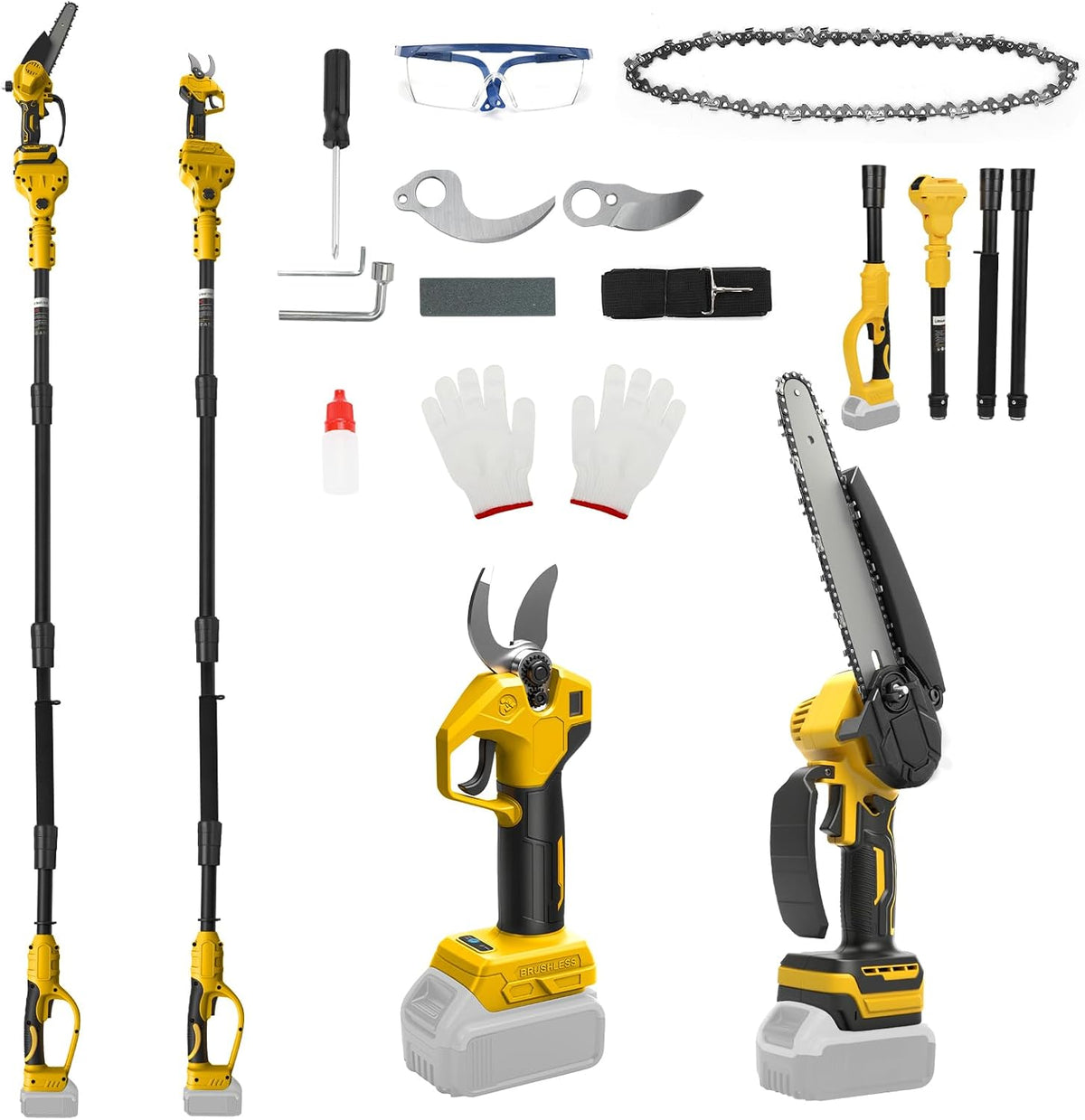 4-in-1 Akku Mini Kettensäge & Astschere für Dewalt 20V-Akku (ohne Batterie)