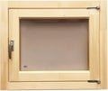 Saunafenster 500x600 mm aus Lindenholz, Holzfenster für Sauna & Außensauna, bronzefarbenes Isolierglas, doppelt verglast & gehärtet, zum Öffnen