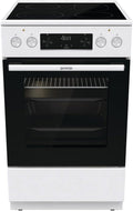 Gorenje GECS5C 60 WPA Elektro-Standherd mit Glaskeramik-Kochfeld, 50cm, 70 Liter, GentleClose, Schnellaufheizung, AirFry, ExtraSteam, Teleskopauszüge