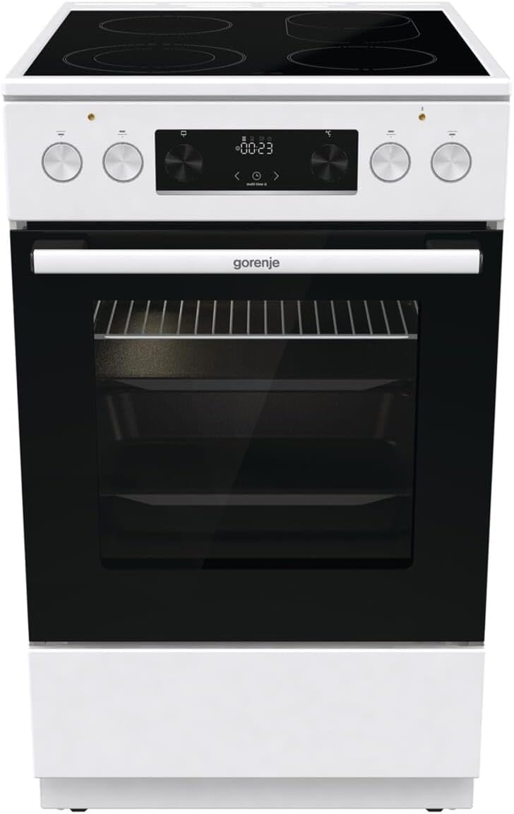Gorenje GECS5C 60 WPA Elektro-Standherd mit Glaskeramik-Kochfeld, 50cm, 70 Liter, GentleClose, Schnellaufheizung, AirFry, ExtraSteam, Teleskopauszüge