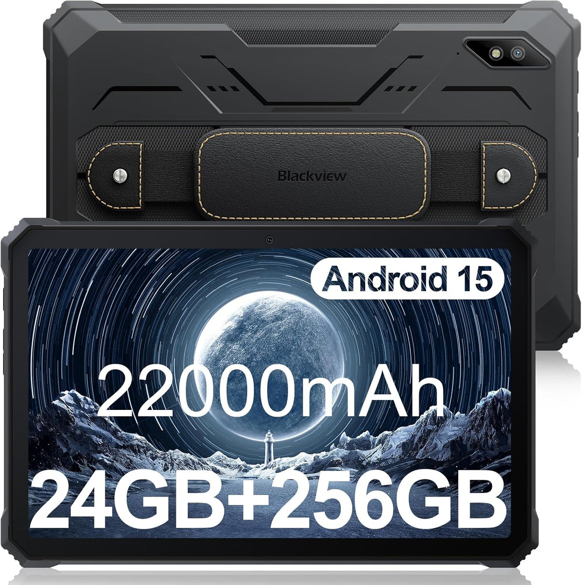 Blackview Active 8 Pro Outdoor Tablet, 33W 22000mAh Akku, Dual SIM 4GLTE/5G WiFi/NFC/GPS/OTG/IP69K, MTK G99 24GB RAM+256GB ROM, IP68 Wasserdicht, 48MP