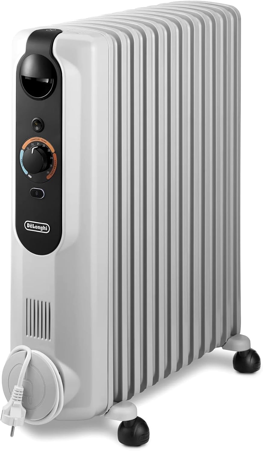 De'Longhi Radia S EasyTronic, Mobil mit Rollen (TRRSE1225), Ölradiator für Räume bis 75 m³, 12 Heizrippen, 3 Leistungsstufen