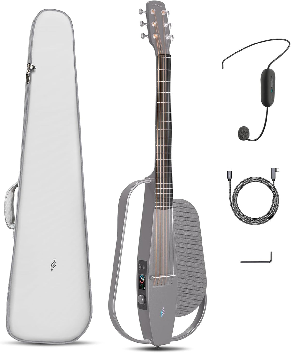 Enya NEXG SE Elektrische Akustikgitarre aus Kohlefaser 38'' mit Headset