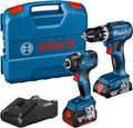 Bosch Professional 18V System Combo Kit: Drehschlagschrauber GDR 18V-200 + Schlagbohrschrauber GSB 18V-45, 18V-40