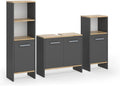 Vicco Badmöbel-Set Karli, Anthrazit/Goldkraft Eiche 131.4 cm